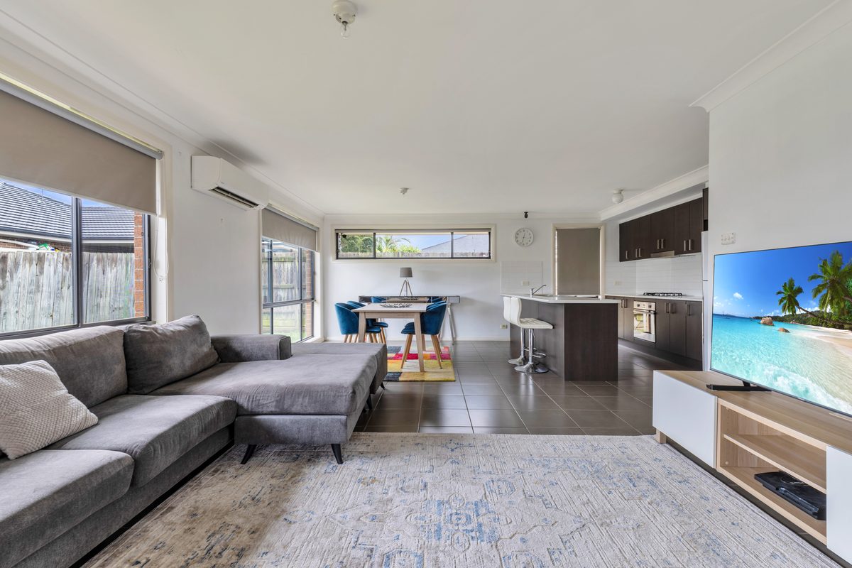 Open-plan living room in an ASDA home in Spring Farm